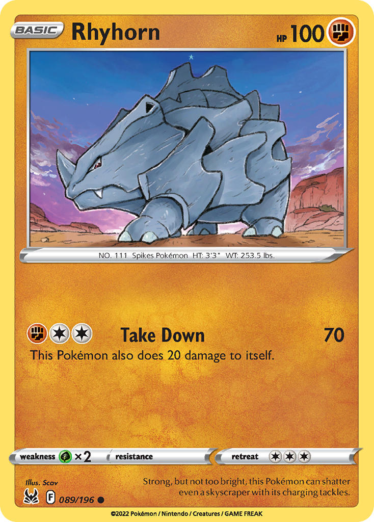 Rhyhorn - 089/196 (SWSH11) Common - Near Mint