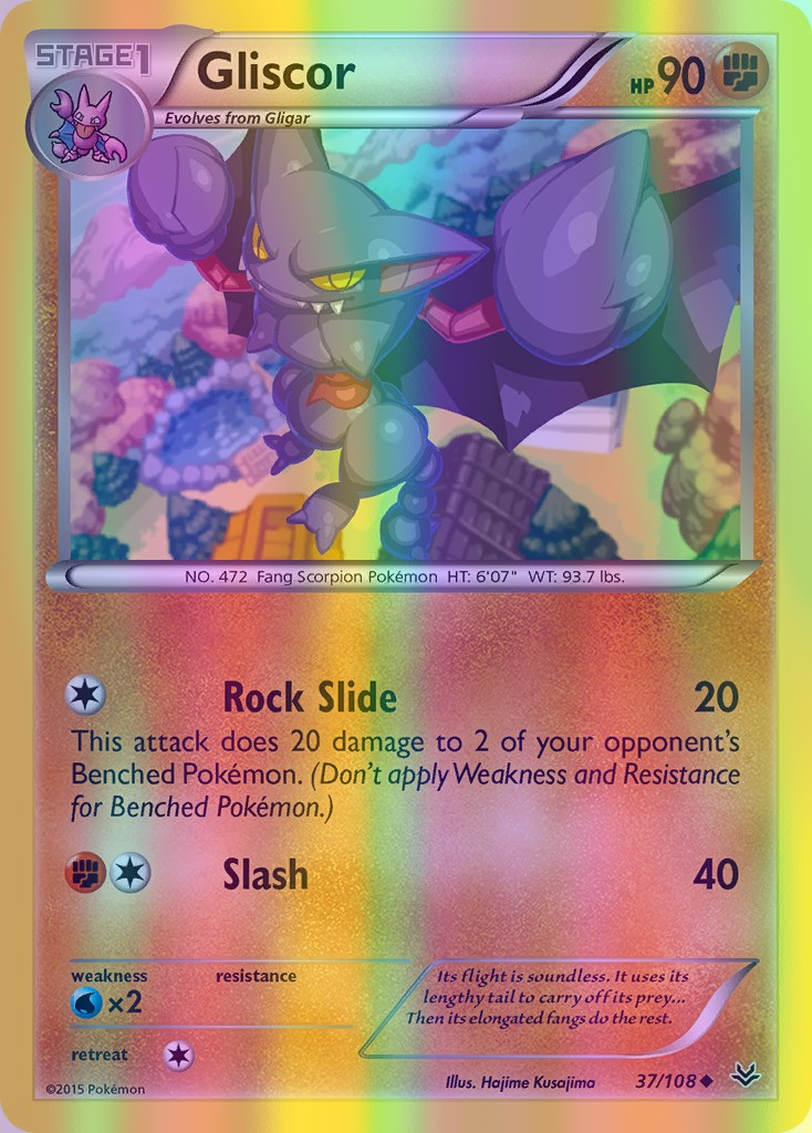 Gliscor - 037/108 (ROS) Uncommon - Near Mint Reverse Holofoil