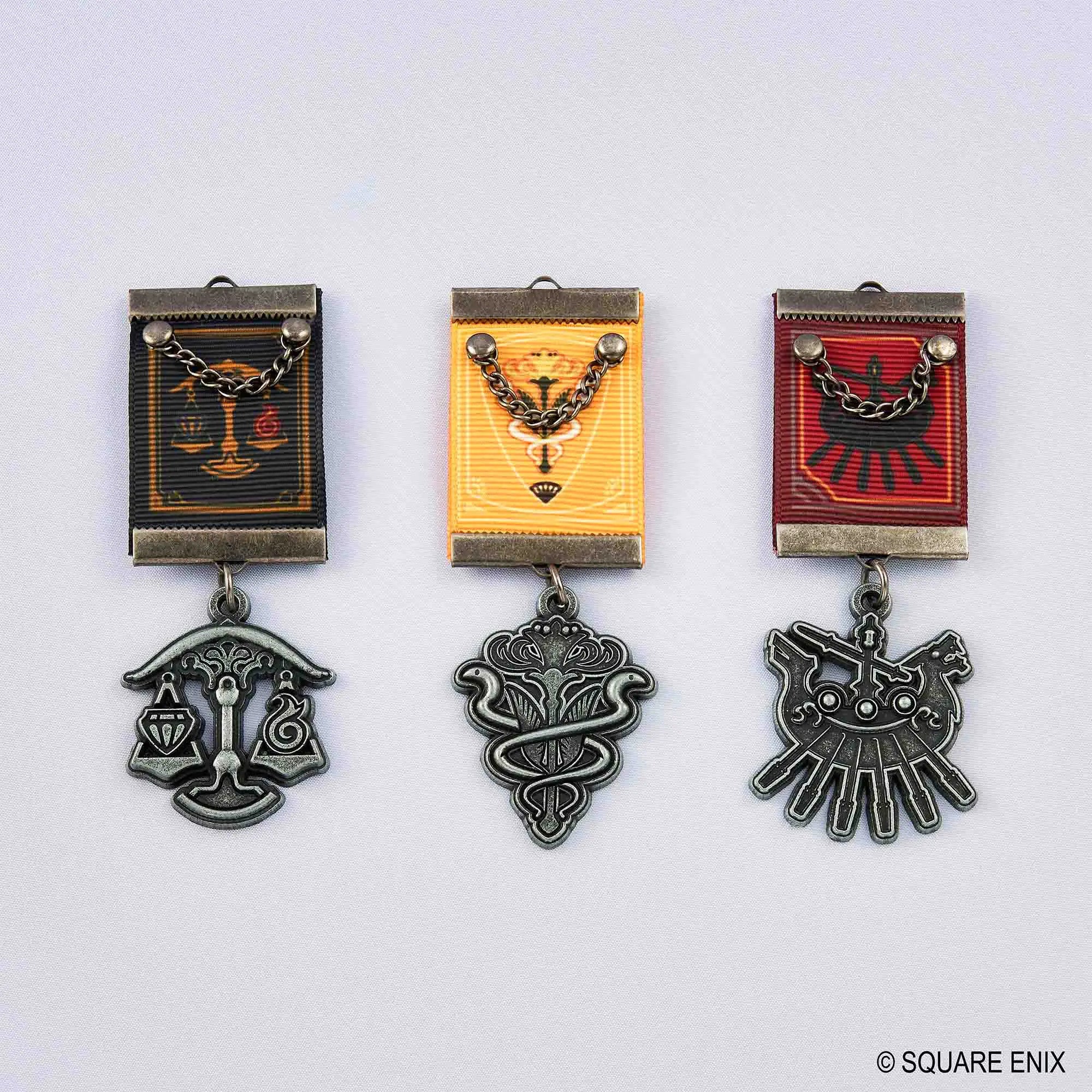 Final Fantasy XIV Eorzea Three Kingdoms Medal Brooch Set