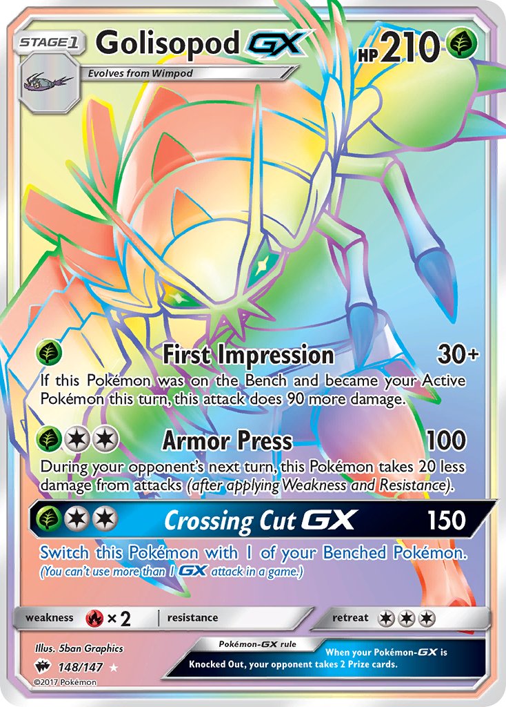 Golisopod GX (Secret) - 148/147 (SM:BUS) Secret Rare - Near Mint Holofoil