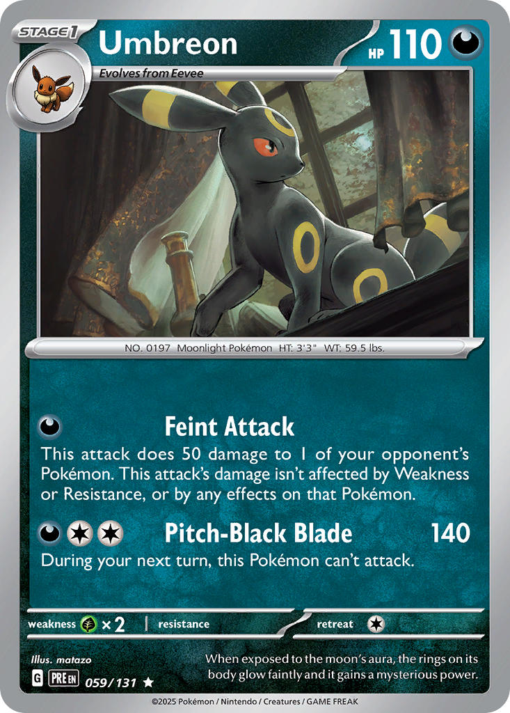 Umbreon - 059/131 (PRE) Rare - Near Mint Holofoil