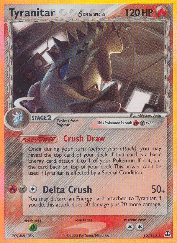 Tyranitar (Delta Species) - 16/113 (DS) Holo Rare - Light Play Unlimited Holofoil