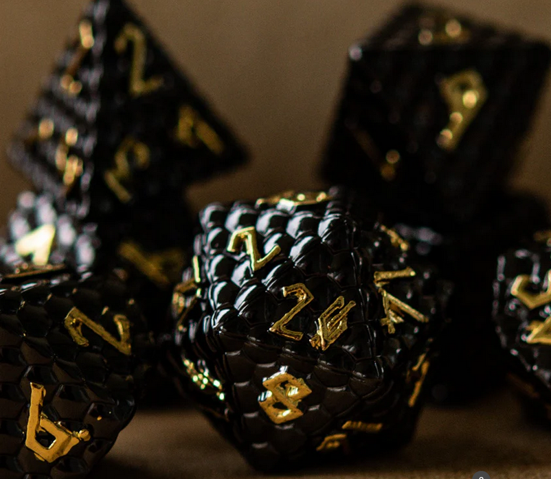 Black Dragon's Egg Metal Dice Set