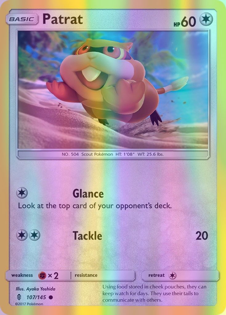 Patrat - 107/145 (SM:GRI) Common - Near Mint Reverse Holofoil