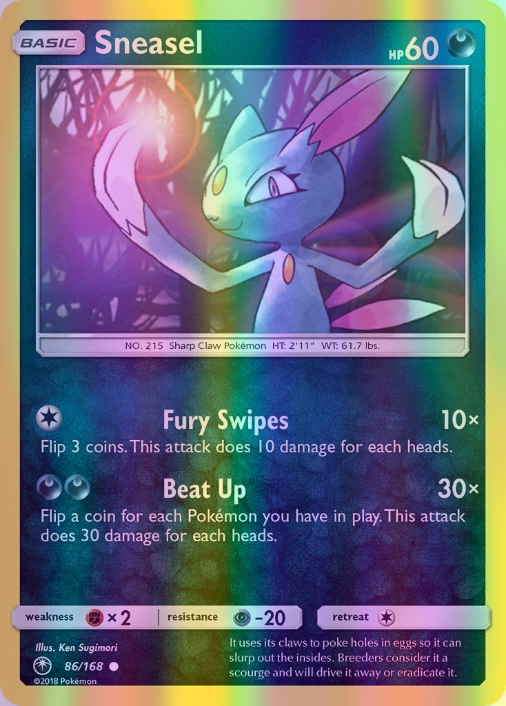 Sneasel - 086/168 (CES) Common - Near Mint Reverse Holofoil
