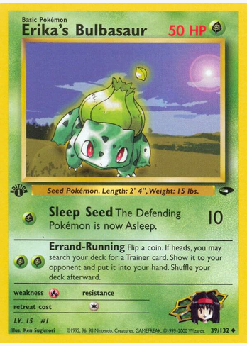 Erika's Bulbasaur - 39/132 (G2) Uncommon - Moderate Play 1st Edition