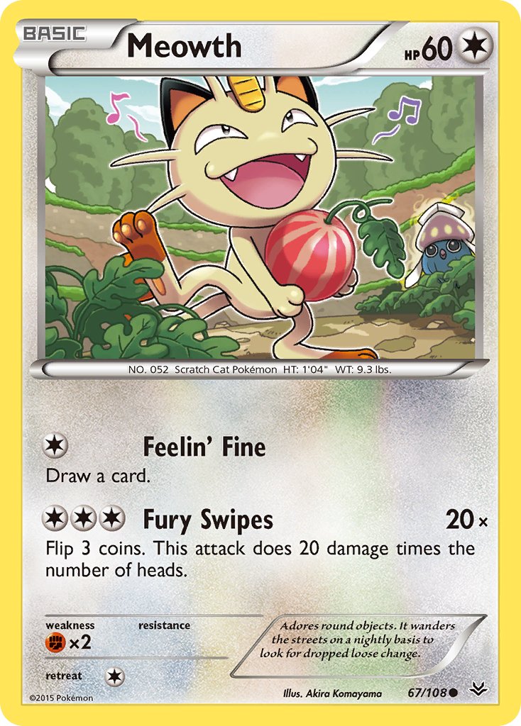 Meowth - 067/108 (ROS) Common - Near Mint