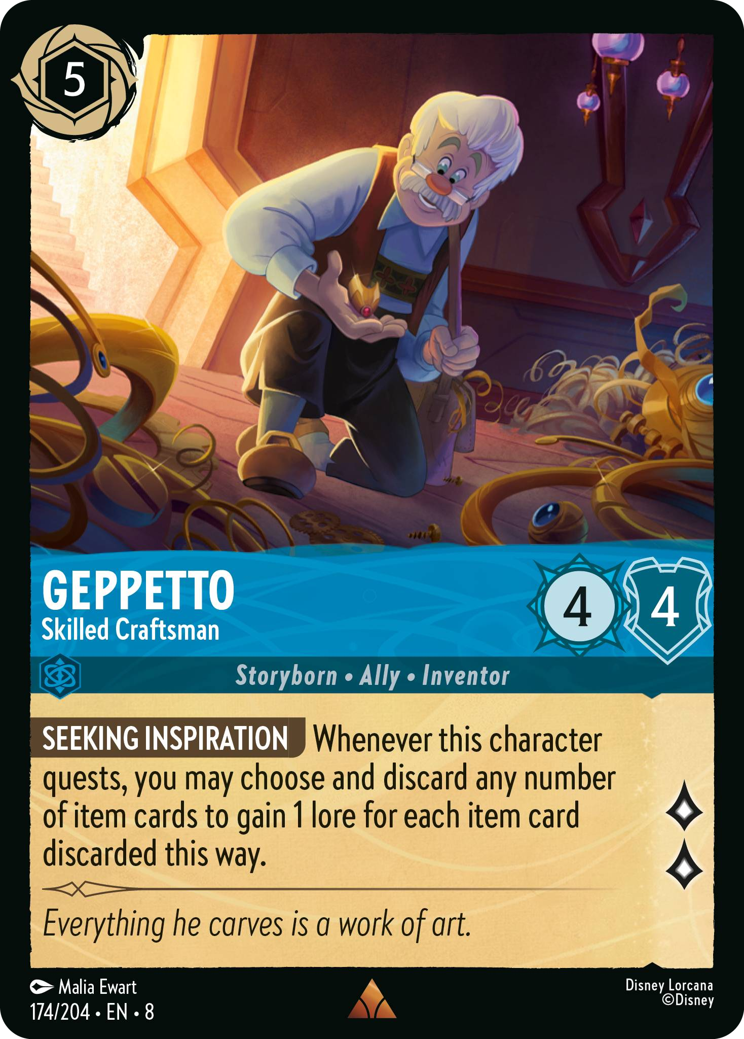 Geppetto – Skilled Craftsman (Reign of Jafar - 174/204 ) Rare