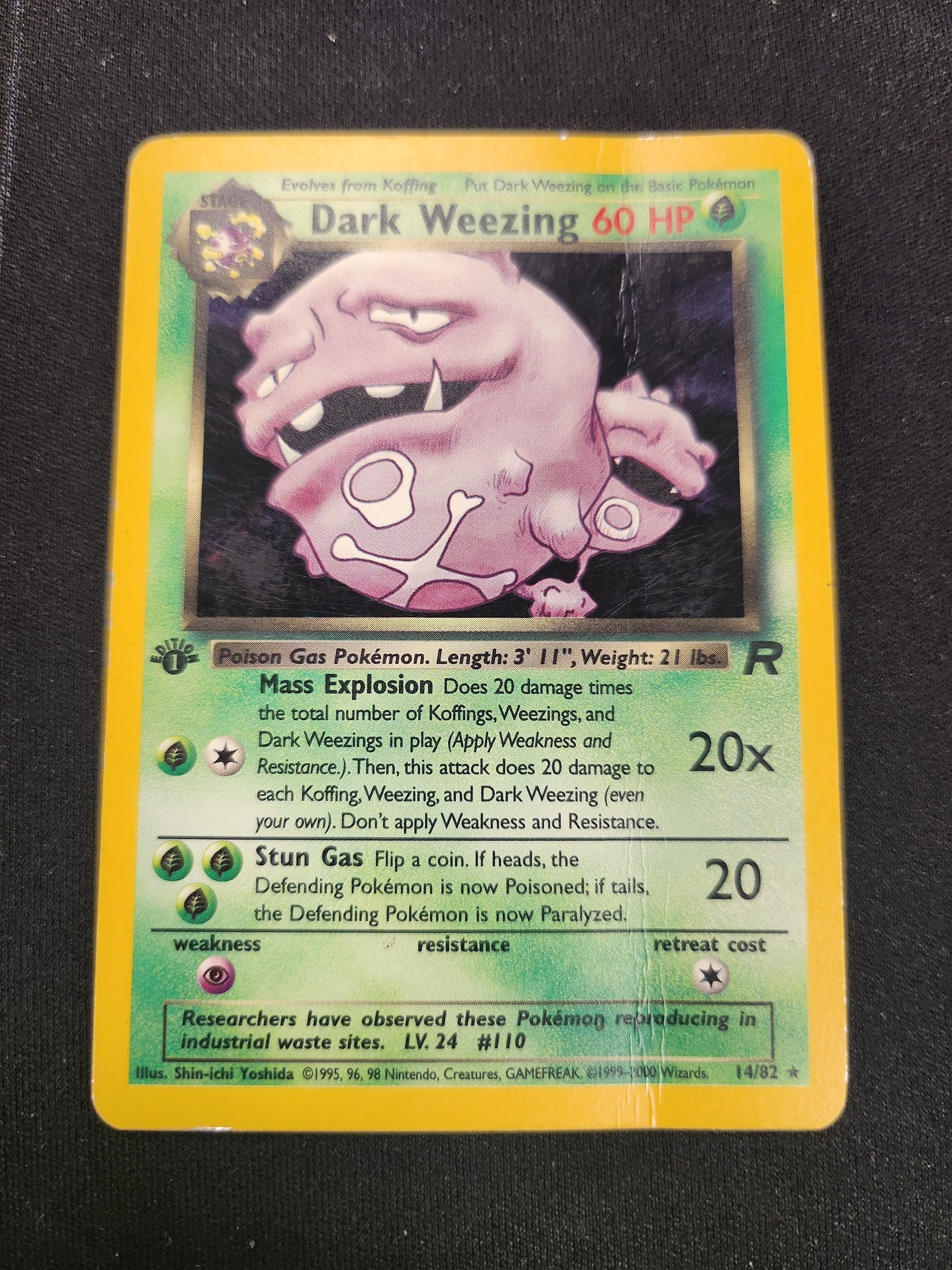 Dark Weezing - 14/82 (TR) 1st Edition Damaged Holofoil