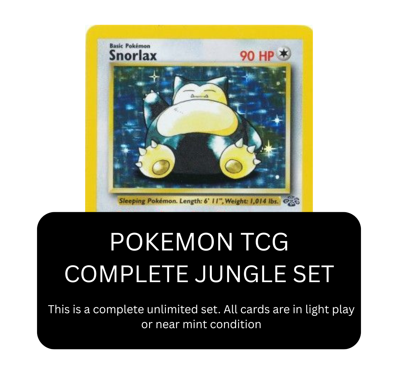 first edition snorlax card Pokemon TCG: Jungle Unlimited Complete Set Holo card rare Series Grading:9 (Mint) Pokemon 23K Gold-Plated Trading Style_V