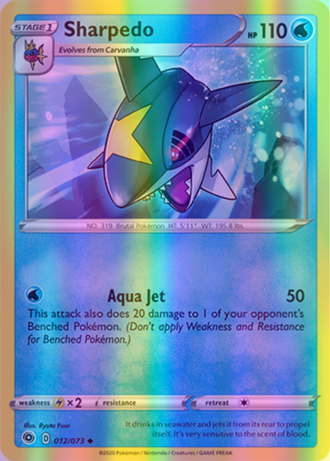 Sharpedo - 12/73 (CHP) Uncommon - Near Mint Reverse Holofoil