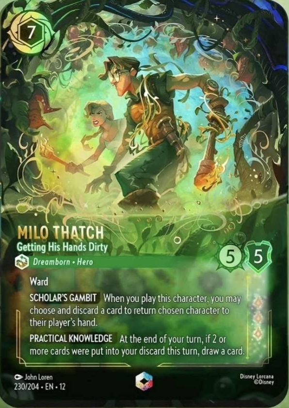 Milo Thatch - Getting His Hands Dirty (Wilds Unknown - 230/204) Enchanted