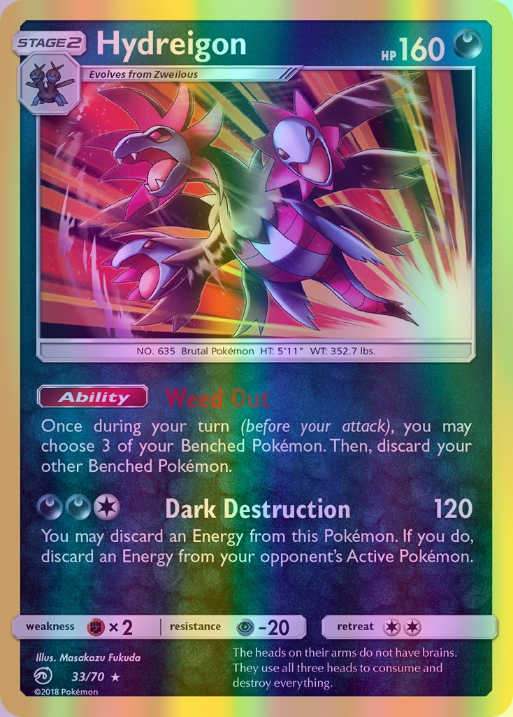 Hydreigon - 33/70 (DRM) Holo Rare - Near Mint Reverse Holofoil