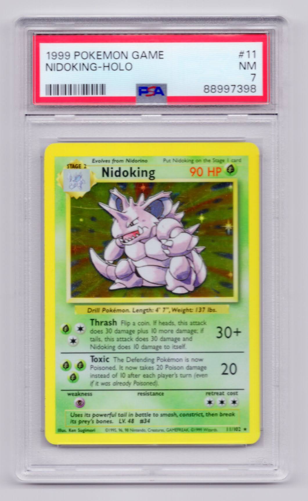 Nidoking - 011/102 (BS) Holo Rare - Holofoil (Graded - CGC 7.5)