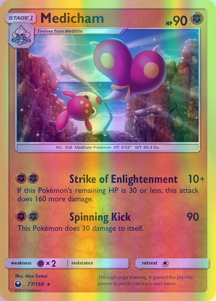 Medicham - 077/168 (CES) Rare - Near Mint Reverse Holofoil