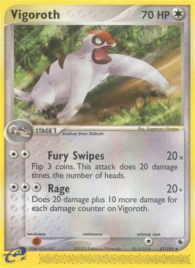 Vigoroth - 47/109 (RS) Uncommon - Heavy Play Reverse Holofoil