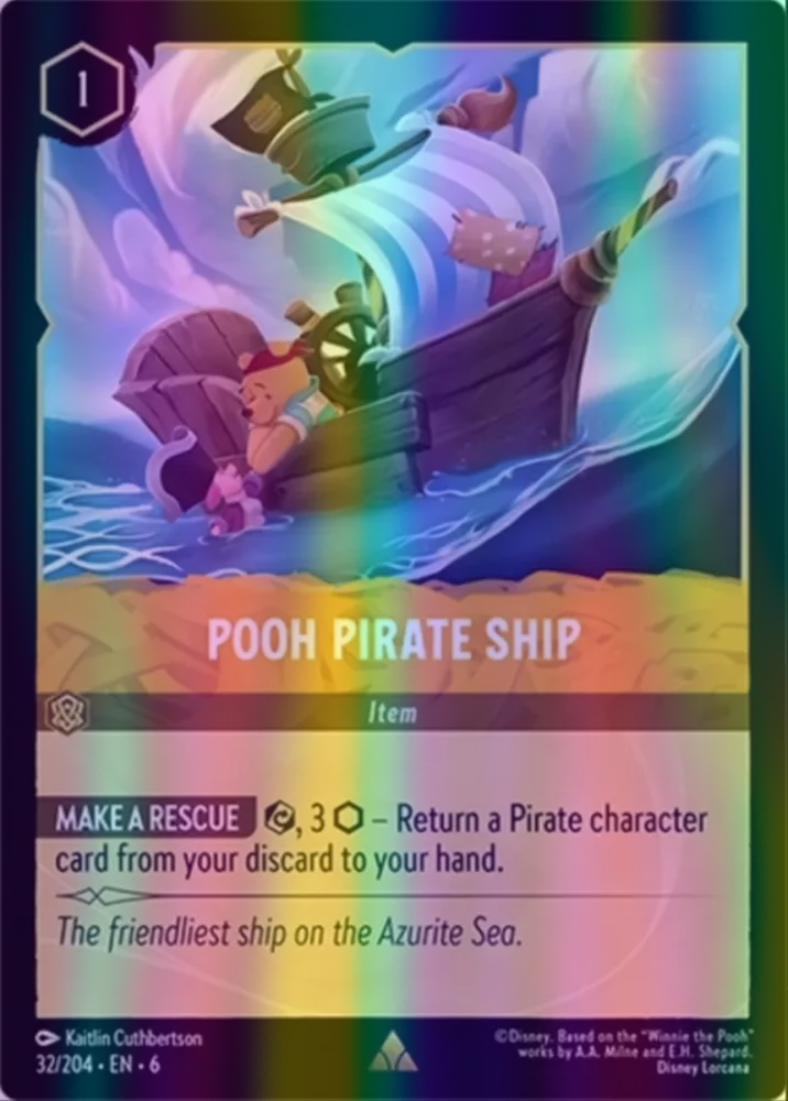 Pooh Pirate Ship (Azurite Sea 032/204) Rare - Near Mint Cold Foil