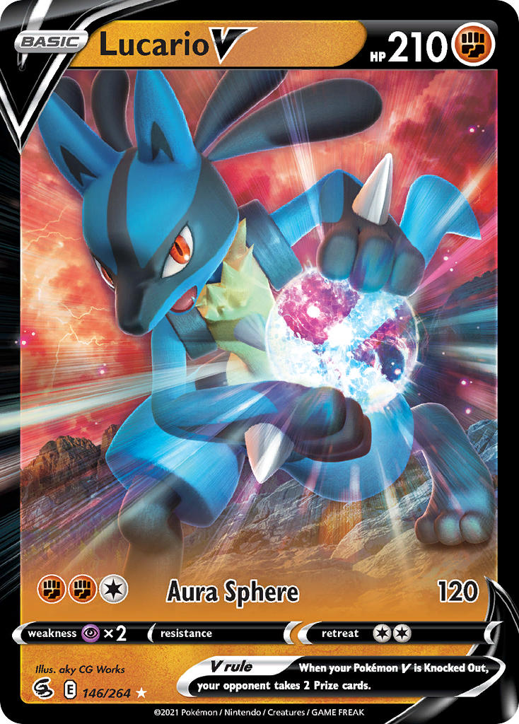 Lucario V - 146/264 (SWSH08) Ultra Rare - Near Mint Holofoil