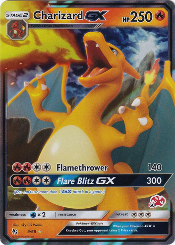 Charizard GX - 09/68 (BTA) #60 Charizard Stamped Promo - Heavy Play