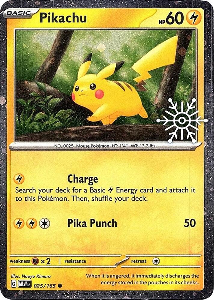 Pikachu (Holiday Calendar) - 025/165 (MCAP) Common - Near Mint Holofoil