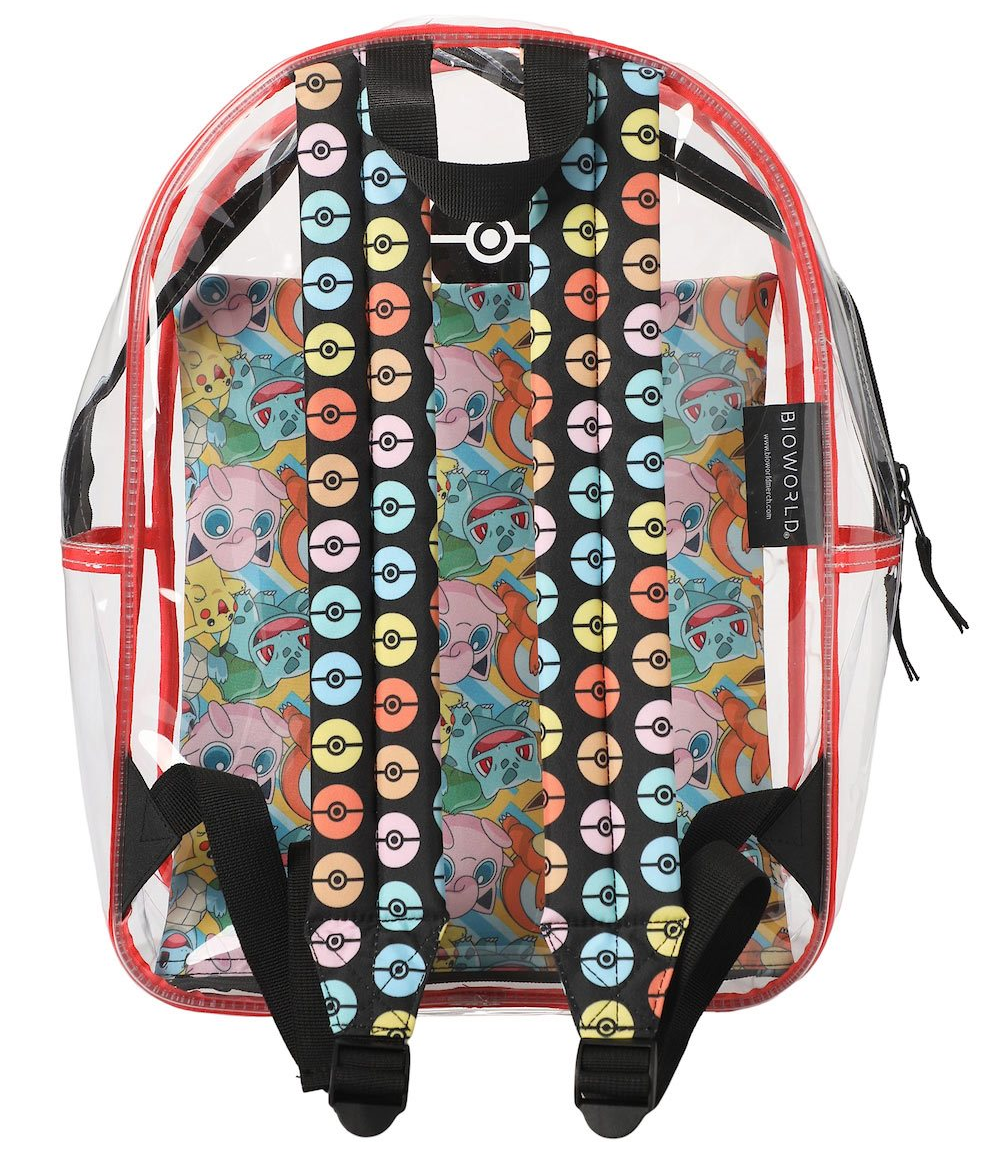 Bioworld Pokemon Clear Backpack with Utility Pocket