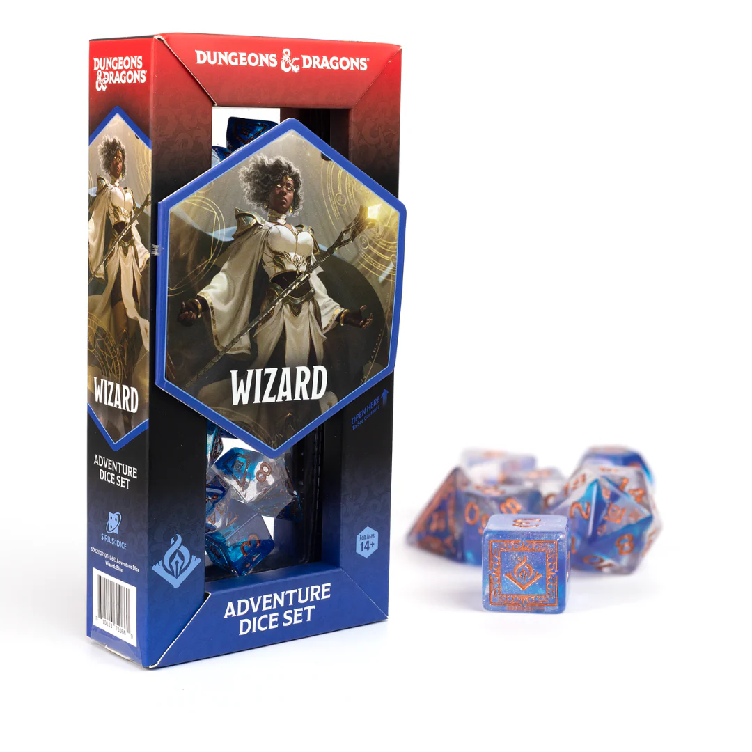 Sirius Dice: D&D Adventure Dice - Wizard: Blue (Refresh)