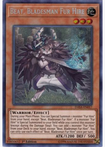 Beat, Bladesman Fur Hire (DASA-EN017) 1st Edition Secret Rare Near Mint
