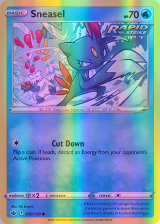 Sneasel - 030/198 (SWSH06) Common - Near Mint Reverse Holofoil