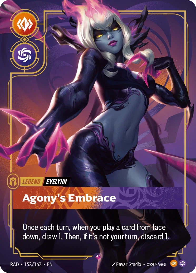 Evelynn, Agony's Embrace - 153/167 (RAD) Rare