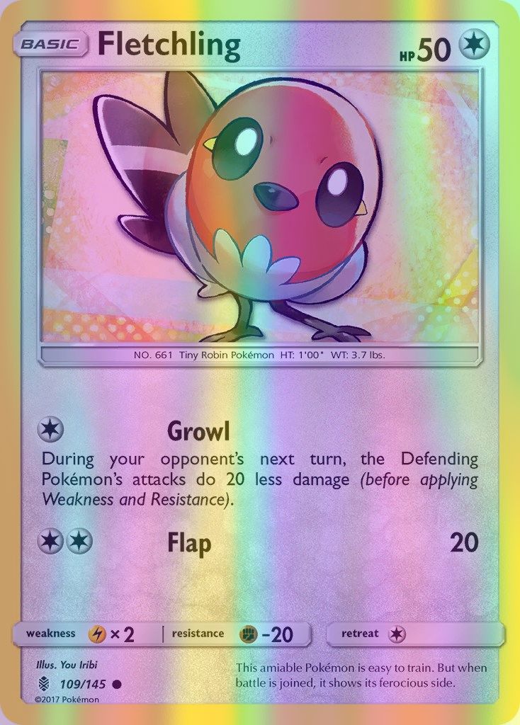 Fletchling - 109/145 (SM:GRI) Common - Near Mint Reverse Holofoil