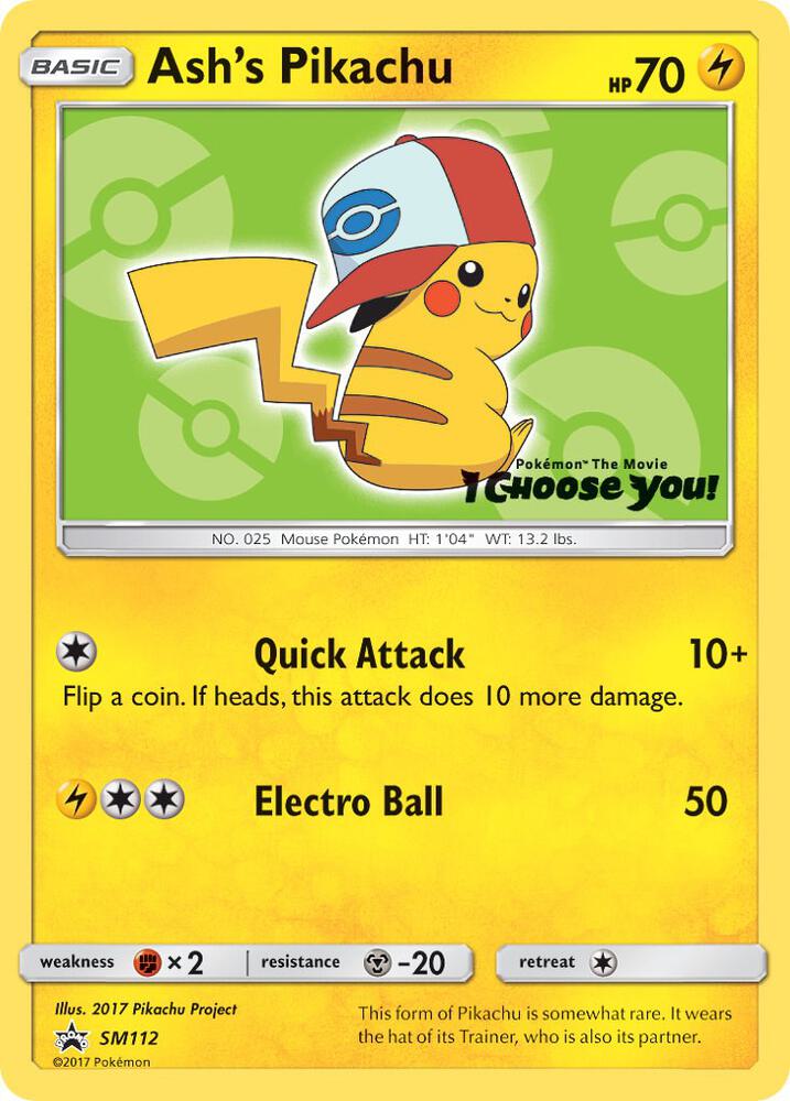 Ash's Pikachu - SM112 (SM:PR) Promo - Moderate Play