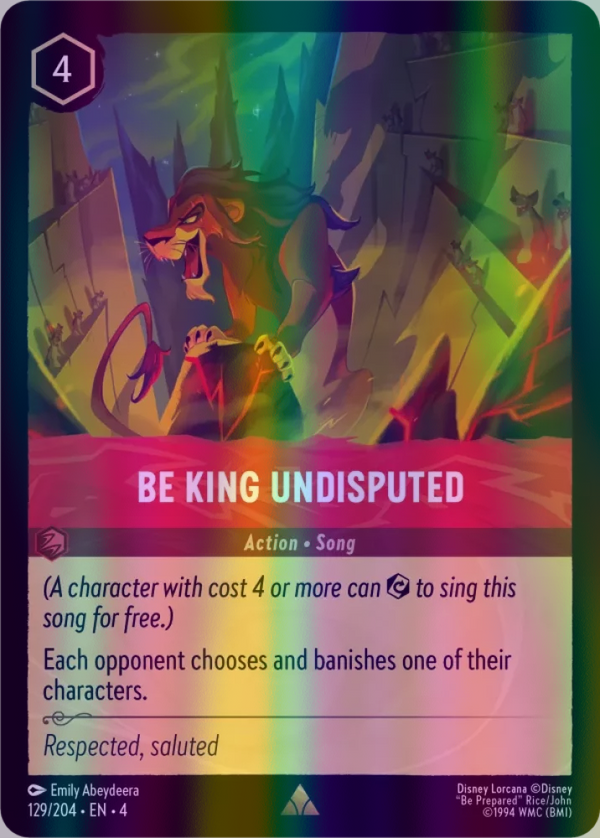 Be King Undisputed (Ursula's Return 129/204) Rare - Near Mint Cold Foil