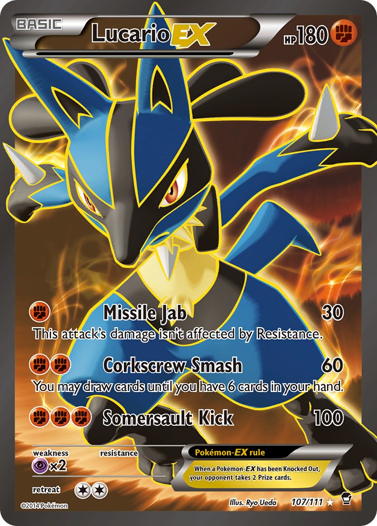Lucario EX (Full Art) - 107/111 (FFI) Ultra Rare - Near Mint Holofoil