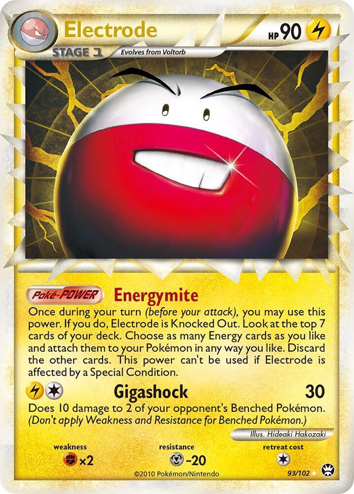 Electrode (Prime) - 93/102 (HS) Ultra Rare - Light Play Holofoil