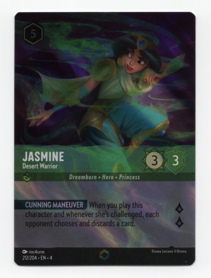 Jasmine - Desert Warrior (Alternate Art) (Ursula's Return 212/204) Enchanted - Near Mint Holofoil