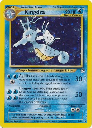 Kingdra - 8/111 (N1) Holo Rare - Damaged Unlimited Holofoil