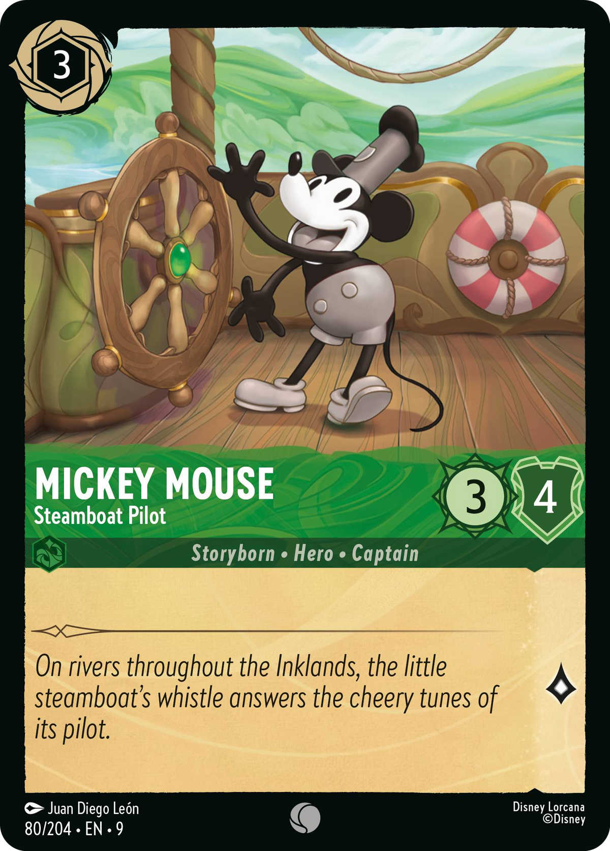 Mickey Mouse - Steamboat Pilot (080/204 - Fabled) Common