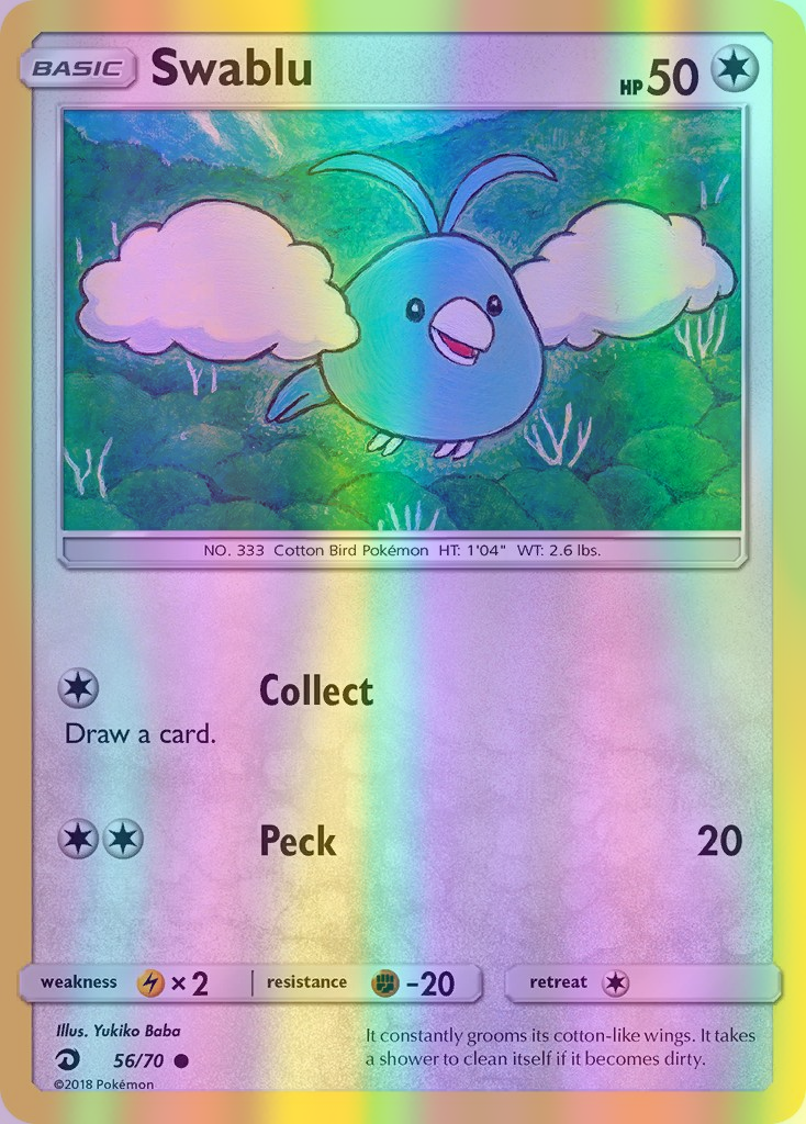 Swablu - 56/70 (DRM) Common - Near Mint Reverse Holofoil