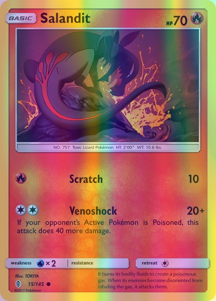 Salandit - 015/145 (SM:GRI) Common - Near Mint Reverse Holofoil