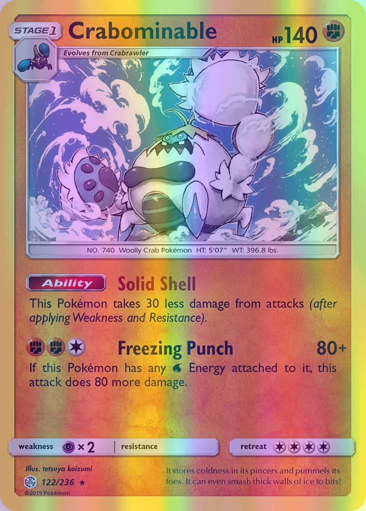 Crabominable - 122/236 (CEC) Rare - Near Mint Reverse Holofoil