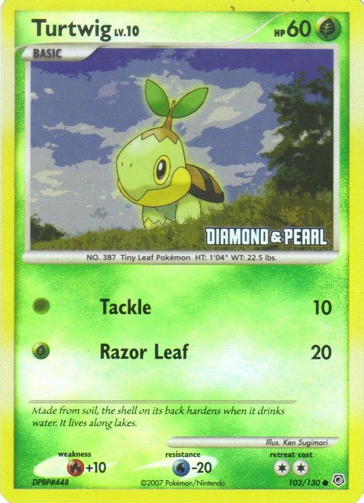 Turtwig - 103/130 (BKP) Promo - Light Play Reverse Holofoil
