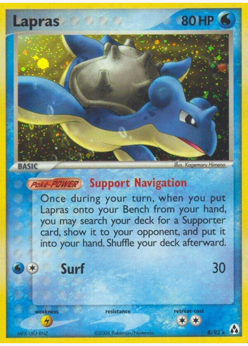 Lapras - 8/92 (LM) Holo Rare - Reverse Holofoil
