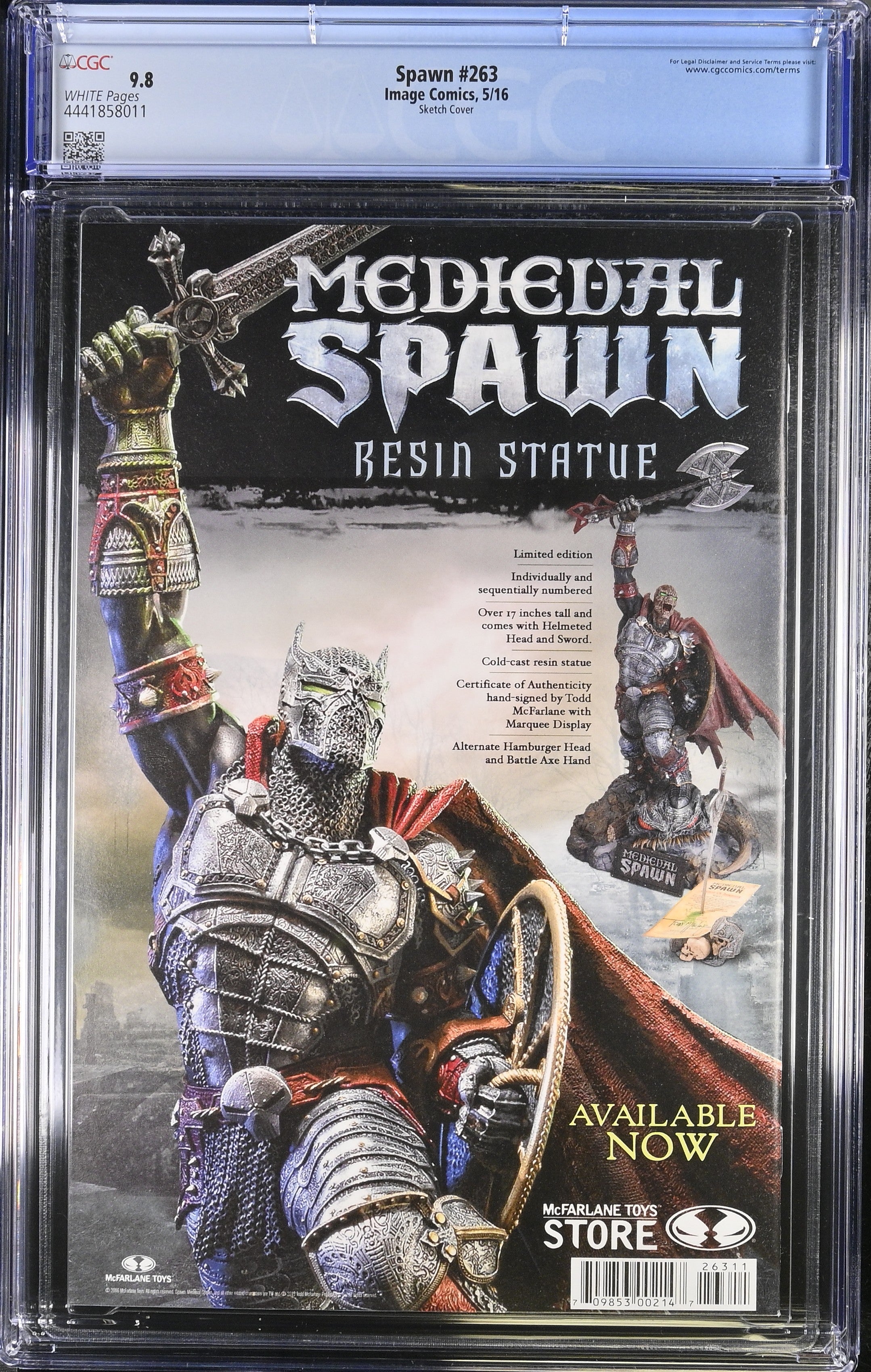 Spawn (1992 Series) #263 (CGC 9.8) Black & White Cover