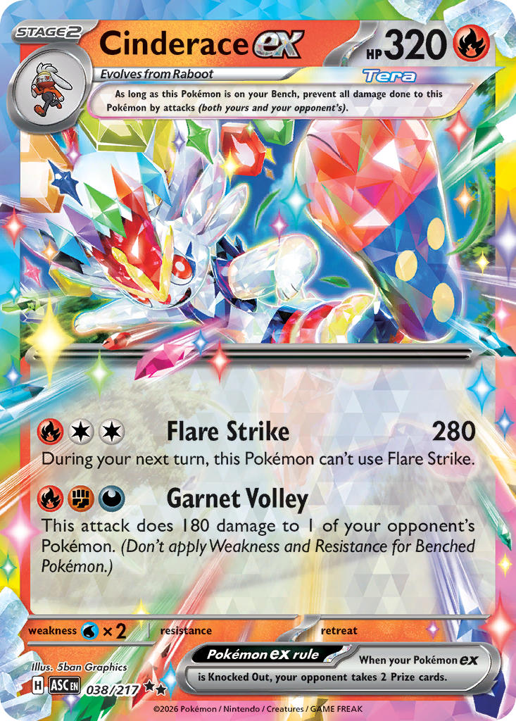 Cinderace ex - 038/217 (ASC) Double Rare