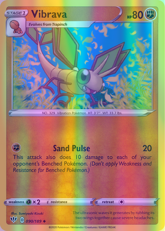 Vibrava - 090/189 (SWSH03) Uncommon - Near Mint Reverse Holofoil