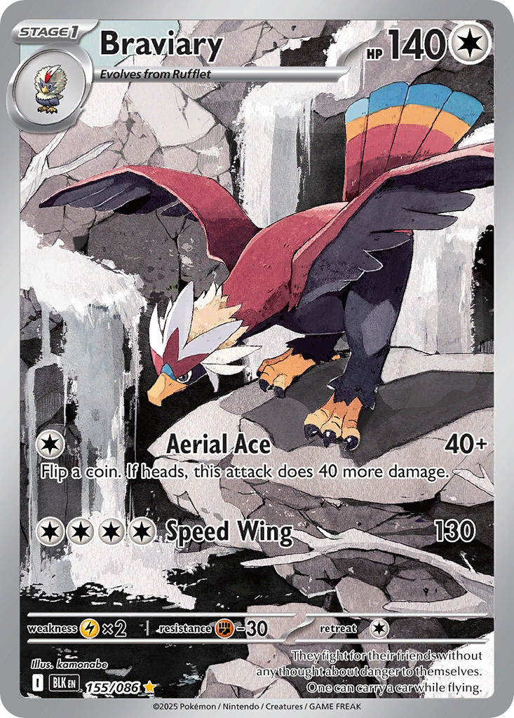 Braviary - 155/086 (BLK) Illustration Rare
