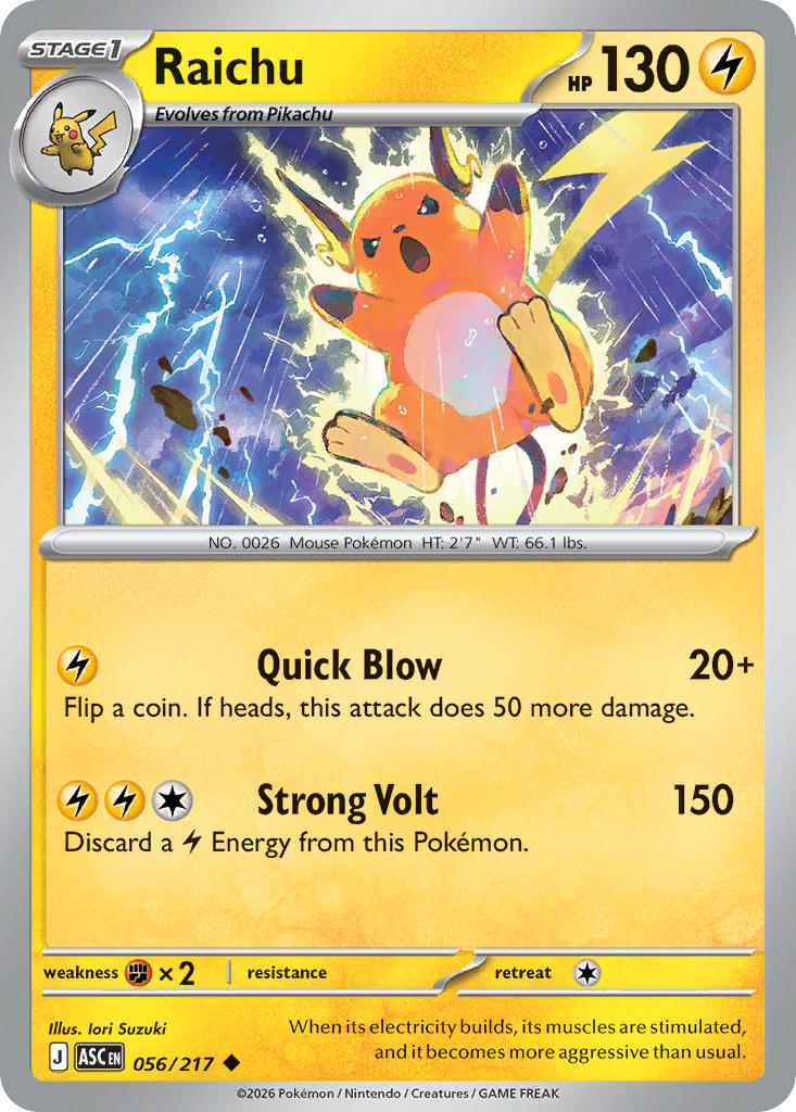 Raichu - 056/217 (ASC) Uncommon
