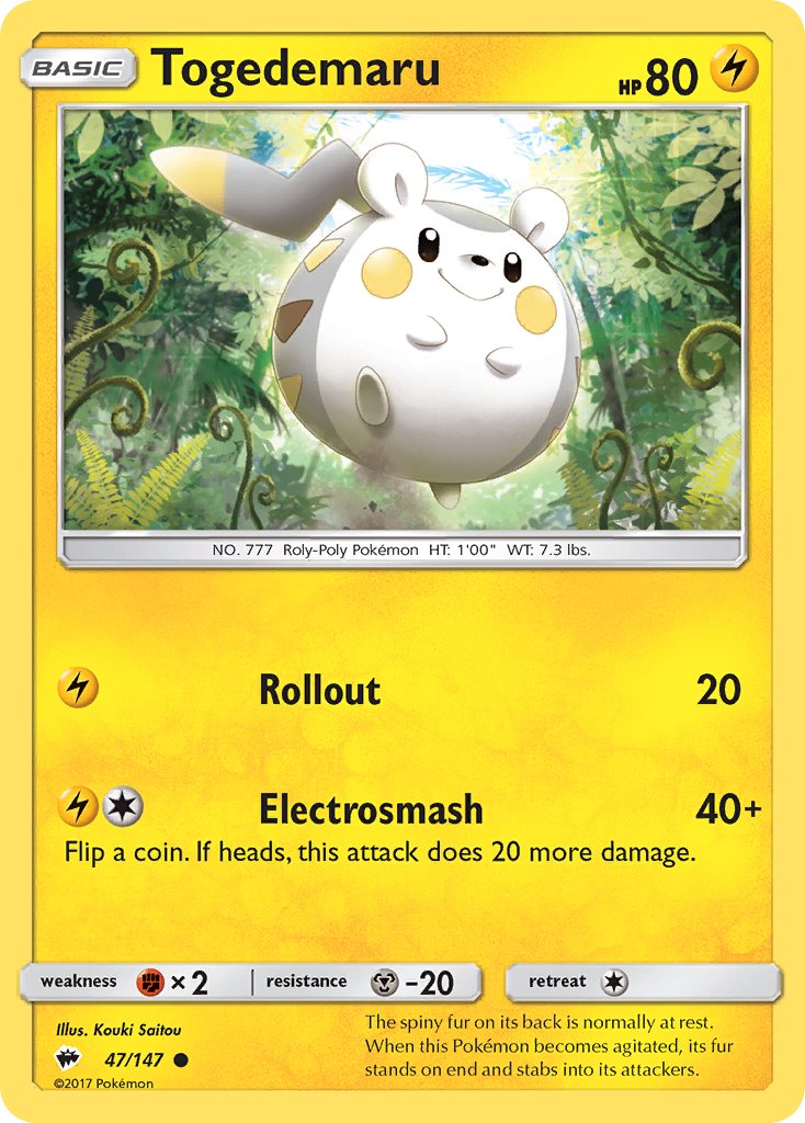 Togedemaru - 047/147 (SM:BUS) Common - Near Mint