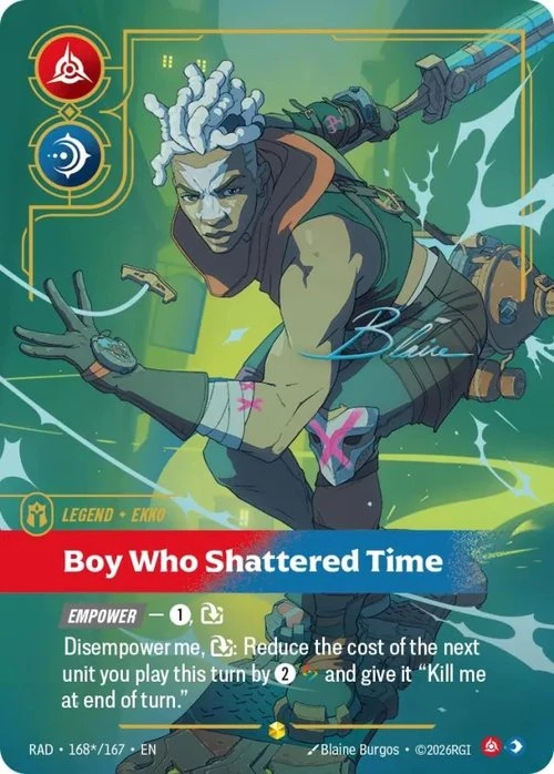 Ekko, Boy Who Shattered Time (Signature) - 168*/167 (RAD) Showcase