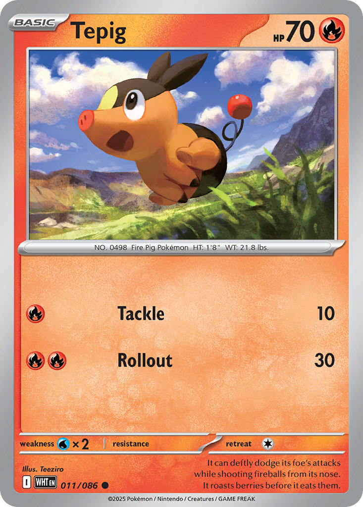 Tepig (Master Ball Pattern) - 011/086 (WHT) Common
